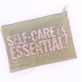 “Self-Care is Essential” Canvas Zipper Pouch